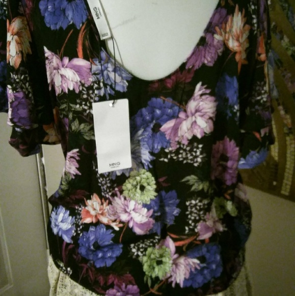 Mango MNG Floral Blouse S M Medium - Picture 2 of 3